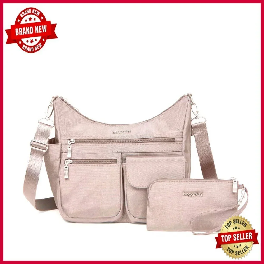 Modern Crossbody Hobo Bag RFID Blocking Water Resistant 11x9x4.5